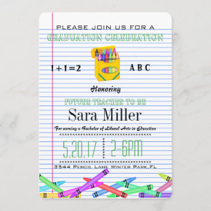 Invitación a graduación de profesor de Crayola