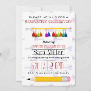 Invitación a graduación de profesor de lápiz