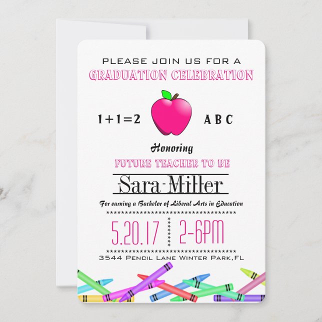 Invitación a graduación de profesores de Apple ros (Anverso)