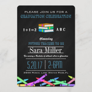 Invitación a graduación de profesores de Crayon & 