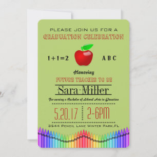 Invitación a graduación de profesores de Crayon y
