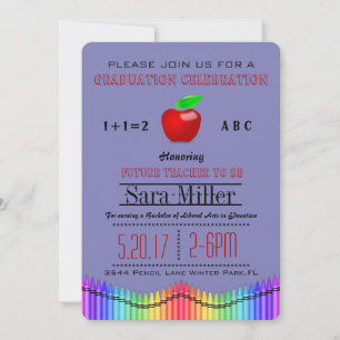 Invitación a graduación de profesores de Crayon y 