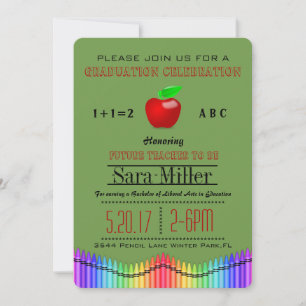 Invitación a graduación de profesores de Crayon y