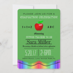 Invitación a graduación de profesores de Crayon y 
