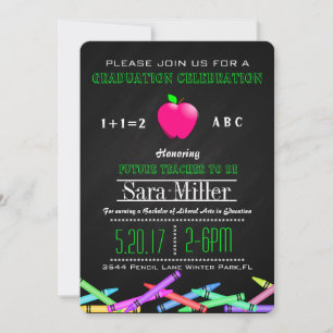 Invitación a graduación de profesores de Crayon y 