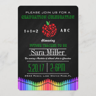 Invitación a graduación de profesores de Crayon y