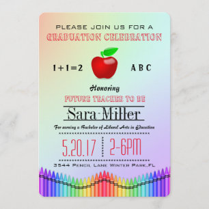 Invitación a graduación de profesores de Crayon y 