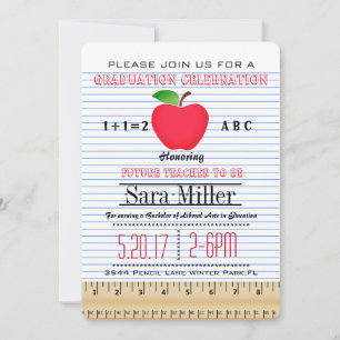 Invitación a graduación de profesores de papel par