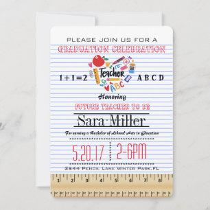Invitación a graduación de profesores de papel par