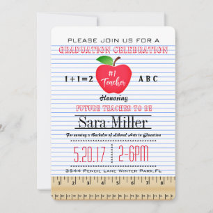 Invitación a graduación de profesores de papel par