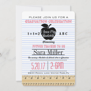 Invitación a graduación de profesores de papel par
