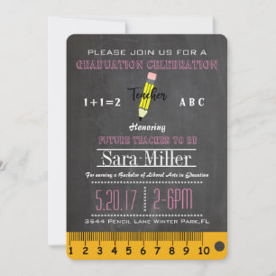 Invitación a graduación de profesores de pizarra y