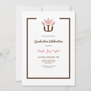 Invitación a graduación de psicólogo rosado