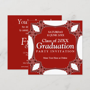 Invitación a graduación de Regalia Roja