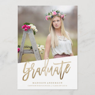 Invitación a graduación de Relieve metalizado Care