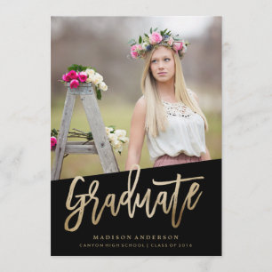 Invitación a graduación de Relieve metalizado Care