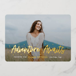 Invitación a graduación de Relieve metalizado de O