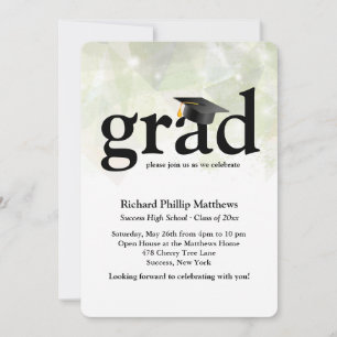 Invitación a graduación de resumen de moda