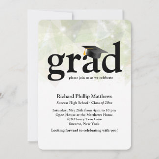 Invitación a graduación de resumen de moda