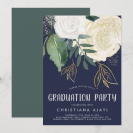 Invitación a graduación de Rosas de acuarela y Pur