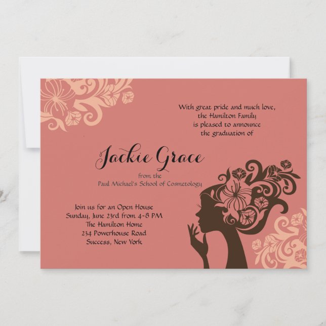 Invitación a graduación de silueta de cometología (Anverso)