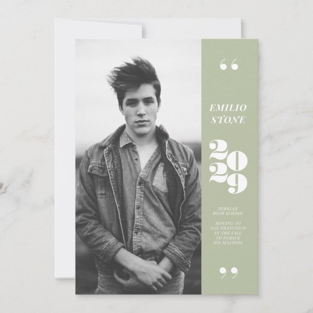 Invitación a graduación de Sleek Grad (Anverso)