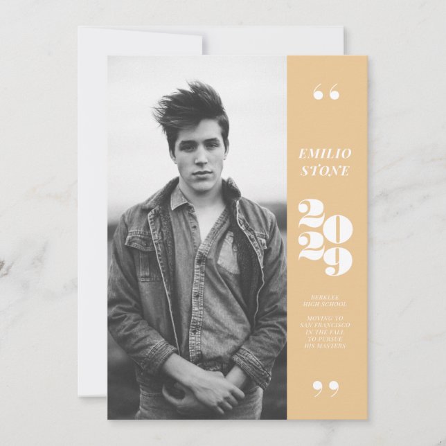 Invitación a graduación de Sleek Grad (Anverso)