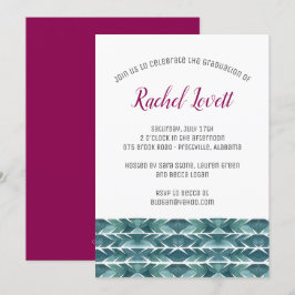 Invitación a graduación de textura de cactus