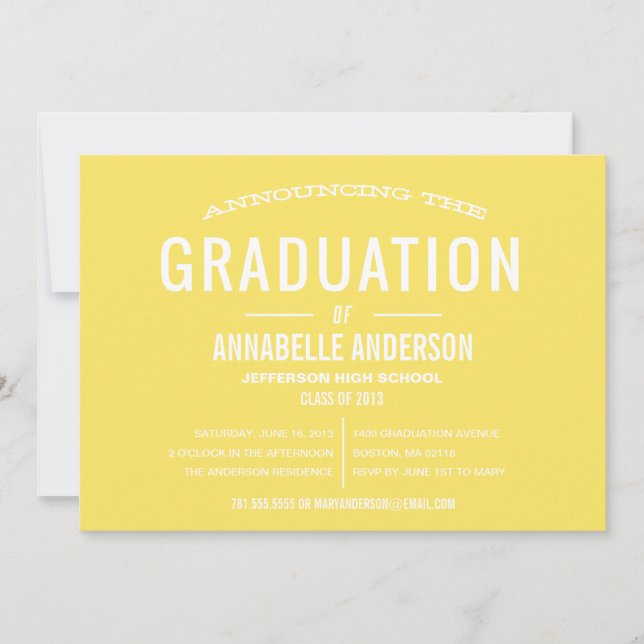Invitación a graduación de tipo de cosecha (Anverso)