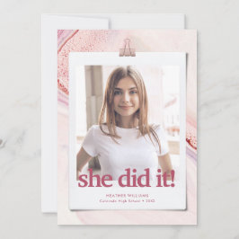 Invitación a graduación de tipografía de Moda mode