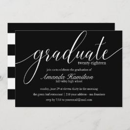 Invitación a graduación de tipografía negra total