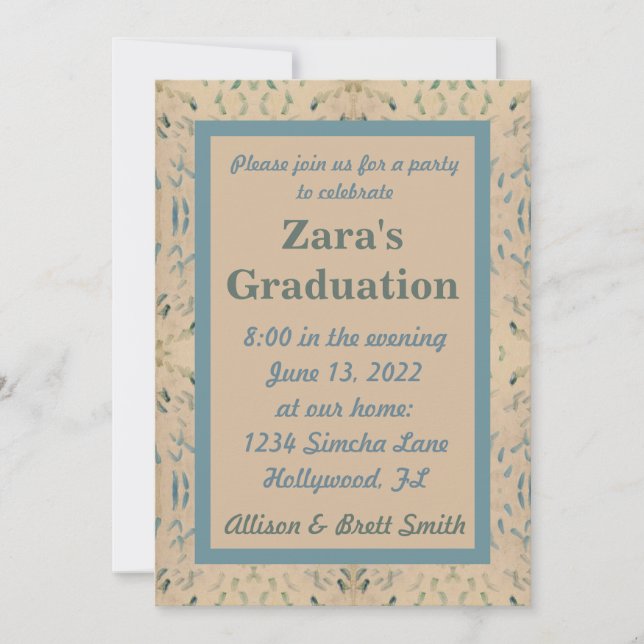 Invitación a graduación de tono de aleta (Anverso)