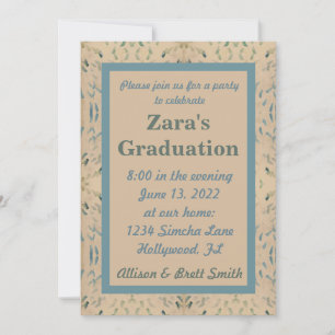 Invitación a graduación de tono de aleta