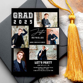 Invitación a graduación de un collage de 5 fotos m