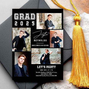 Invitación a graduación de un collage de 5 fotos m