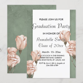 invitación a graduación de verde de moda