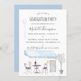 Invitación a graduación de Watercolor Paris