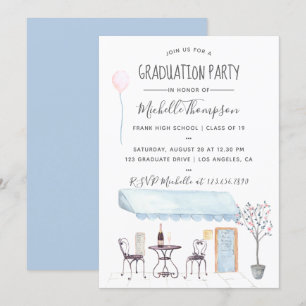 Invitación a graduación de Watercolor Paris