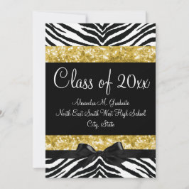 Invitación a graduación de Zebra Bow con espuma de