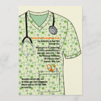 Invitación a graduación del patrón de escudos médi