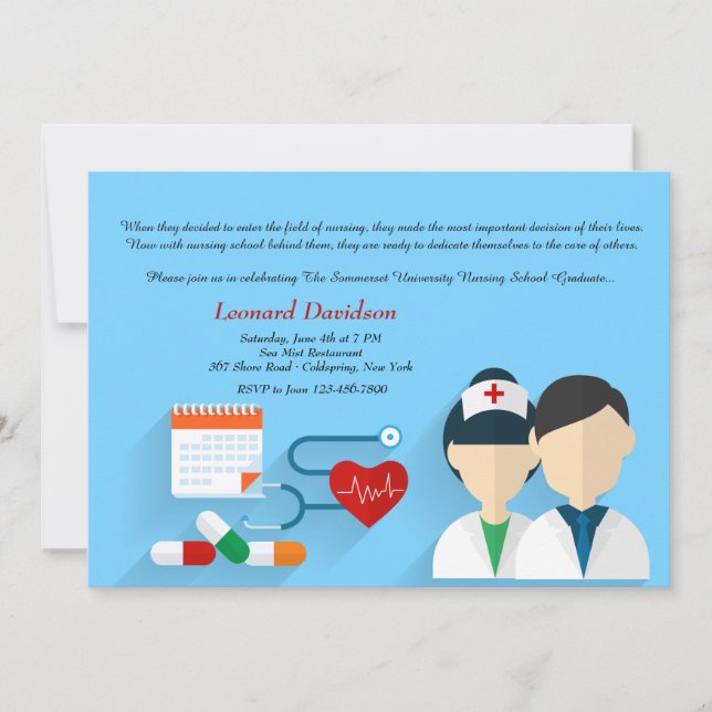 Invitación a graduación del personal médico (Anverso)