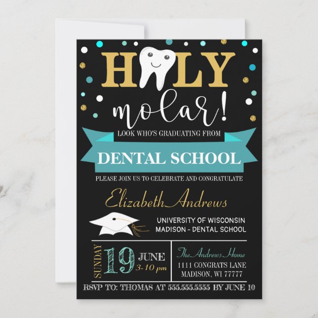 Invitación a graduación dental - Cartón (Anverso)