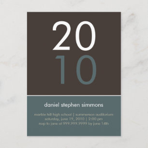 Invitación a graduación "Duo" Cadet Blue & Tan