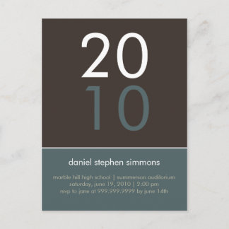 Invitación a graduación "Duo" Cadet Blue & Tan