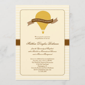 Invitación a graduación elegante en globo aerostát