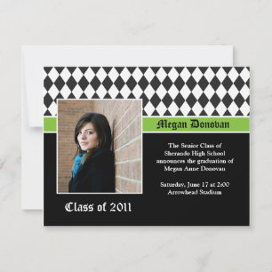 Invitación a graduación en blanco blanco y blanco