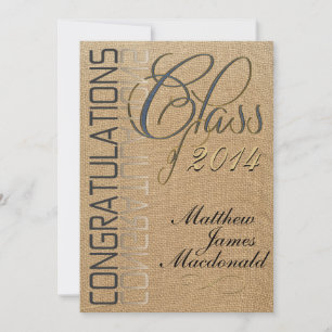 Invitación a graduación formal de Burlap Mirror