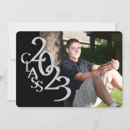 Invitación a graduación fotográfica Classic Black 