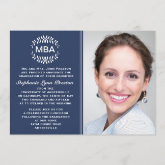 Invitación a graduación fotográfica de Laurel Bran
