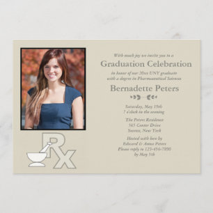 Invitación a graduación fotográfica de Rx Pharmacy